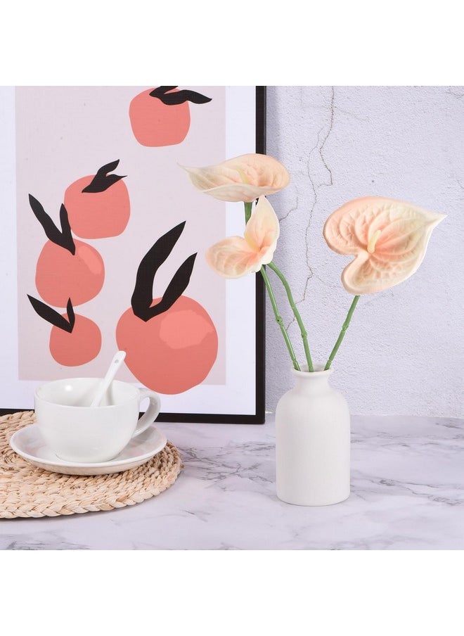 PATIKIL PATIKIL 13" Artificial Anthurium Lily Flowers, 3 Pack Permanent Flower Floral Arrangements Bouquet for Home Decor Bridal Wedding Festival Party, Light Orange  - Image 5