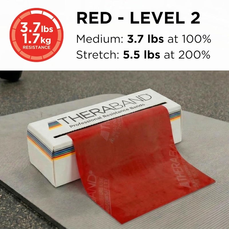 ثيرا باند TheraBand Resistance Band Latex Roll – أشرطة مقاومة من اللاتكس للتمارين الرياضية والعلاج الطبيعي المهني، أشرطة تمارين لإعادة التأهيل، البيلاتس، التدريب واستعادة الحركة – رول بطول 6 ياردات، (المستوى الأقصى، المستوى 7) - Image 3