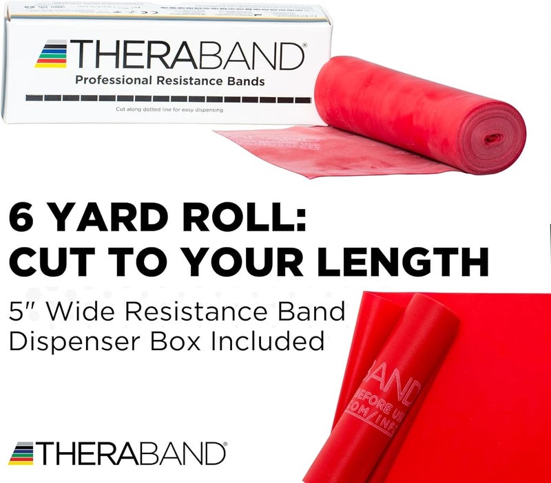 ثيرا باند TheraBand Resistance Band Latex Roll – أشرطة مقاومة من اللاتكس للتمارين الرياضية والعلاج الطبيعي المهني، أشرطة تمارين لإعادة التأهيل، البيلاتس، التدريب واستعادة الحركة – رول بطول 6 ياردات، (المستوى الأقصى، المستوى 7) - Image 2