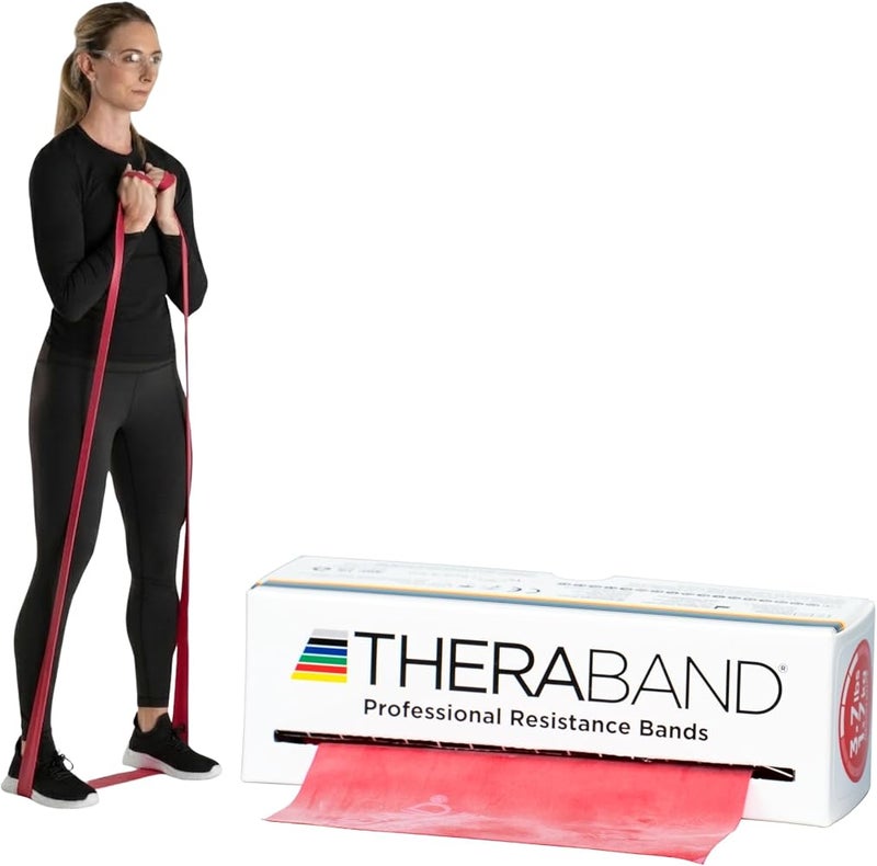 ثيرا باند TheraBand Resistance Band Latex Roll – أشرطة مقاومة من اللاتكس للتمارين الرياضية والعلاج الطبيعي المهني، أشرطة تمارين لإعادة التأهيل، البيلاتس، التدريب واستعادة الحركة – رول بطول 6 ياردات، (المستوى الأقصى، المستوى 7) - Image 1