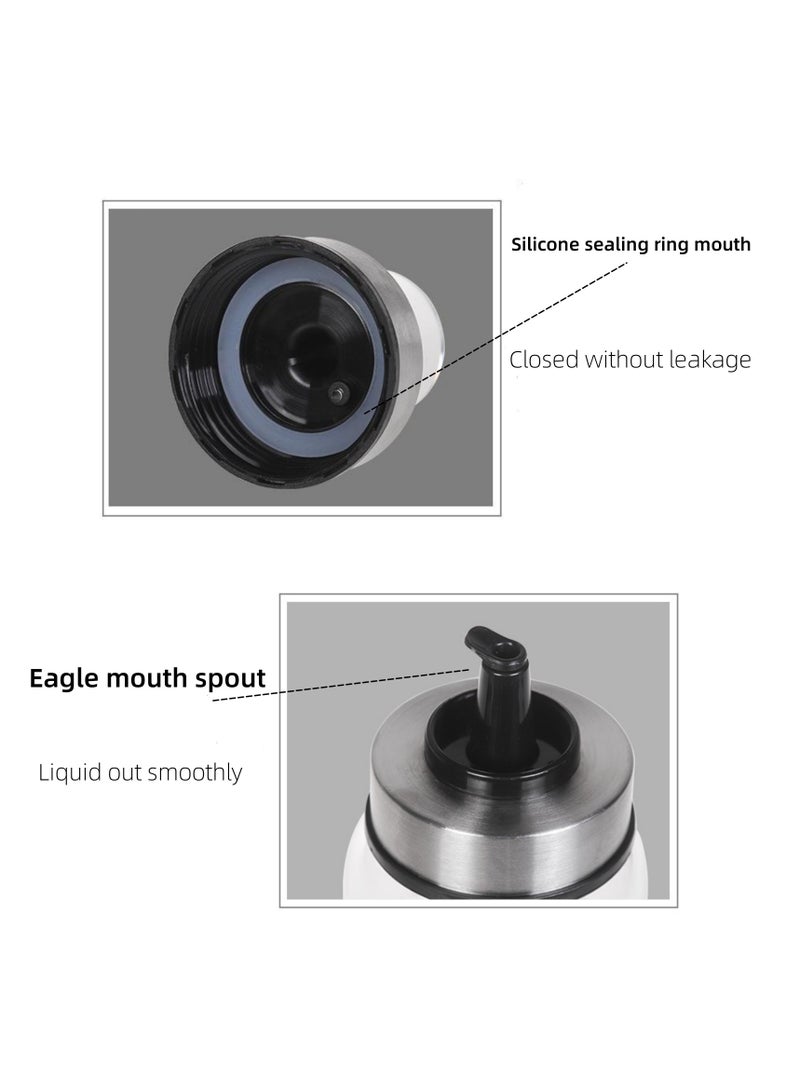 NOVOLAN 3PCS Oil Dispenser Bottle Oil Vinegar Cruet Kitchen Thickened Glass Soy Sauce Bottle Oil Pot Leak-Proof Stainless Steel Oil Pot Seasoning Bottle Dust Cover Nozzle 200ml 300ml 500ml (#1) - Image 3