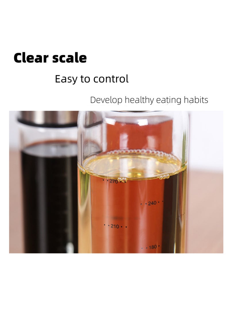 NOVOLAN 3PCS Oil Dispenser Bottle Oil Vinegar Cruet Kitchen Thickened Glass Soy Sauce Bottle Oil Pot Leak-Proof Stainless Steel Oil Pot Seasoning Bottle Dust Cover Nozzle 200ml 300ml 500ml (#1) - Image 4