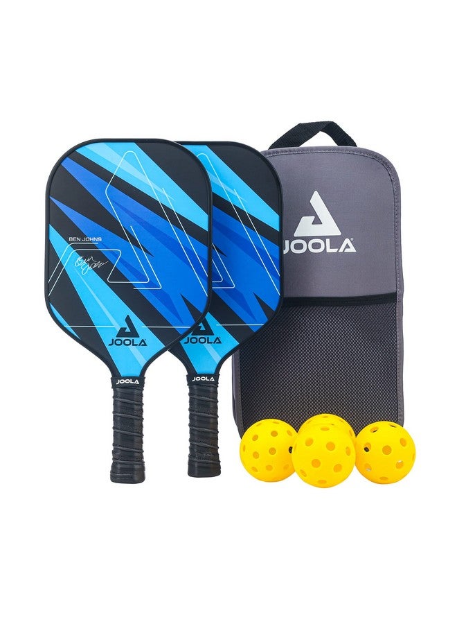 JOOLA JOOLA Ben Johns Pickleball Set - Made with Reinforced Fiberglass and Honeycomb Polypropylene - Includes 2 Paddles, 4 Balls, and JOOLA Pickleball Bag - Image 1