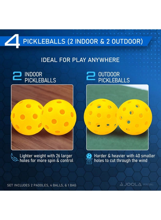 JOOLA JOOLA Ben Johns Pickleball Set - Made with Reinforced Fiberglass and Honeycomb Polypropylene - Includes 2 Paddles, 4 Balls, and JOOLA Pickleball Bag - Image 5