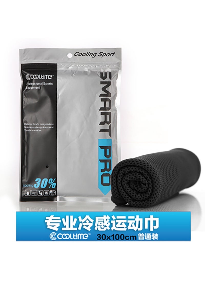 Arabest Cooling Towel for Sports Quick-Dry Ice Chill Summer Running Towel with Logo Black (no logo in ziplock bag) 