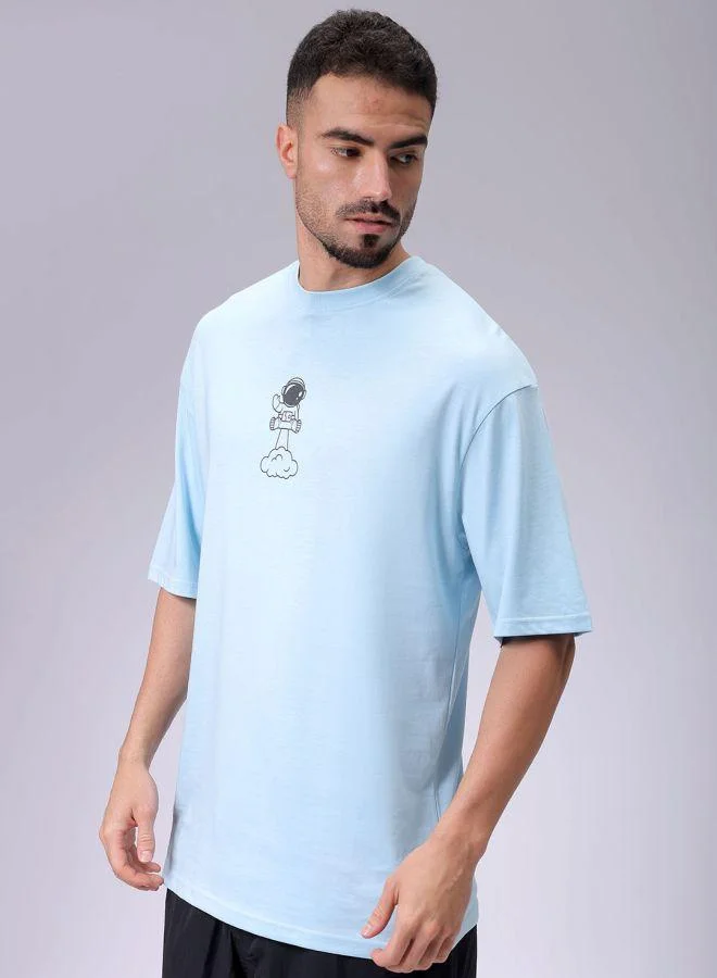 ذا انديان كراج كو Men Oversized Graphic Back Printed Round Neck Tshirt