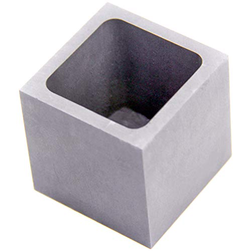 JIUDANI Graphite Ingot Mold, High Purity Refining Graphite, Melting Casting Mould for Gold Silver Aluminum Copper Brass Zinc Plumbum and Alloy Metals (1.97x1.97x1.97inch/1000gGold) - Image 1