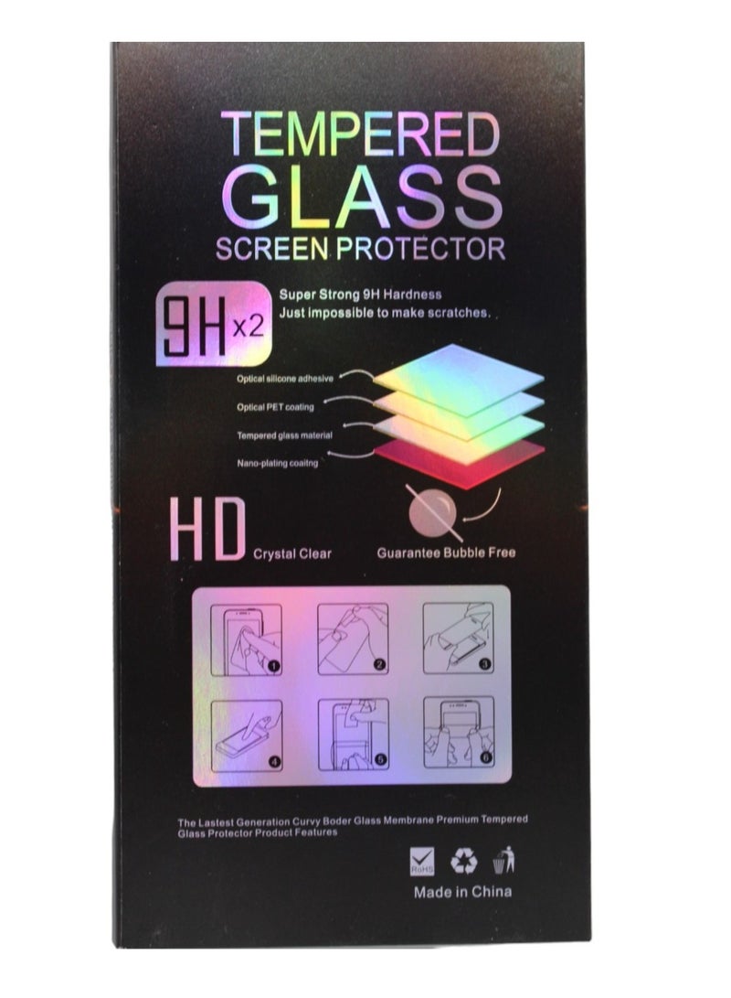 تيمبرد غلاس واقي شاشة بحواف سوداء من الزجاج المقوى 9D متوافق مع هاتف Samsung Galaxy A02 - Image 2