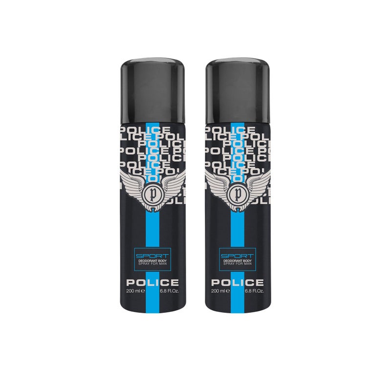 POLICE بخاخ مزيل العرق بوليس سبورت 200 مل + 200 مل (عبوة من 2) - Image 1