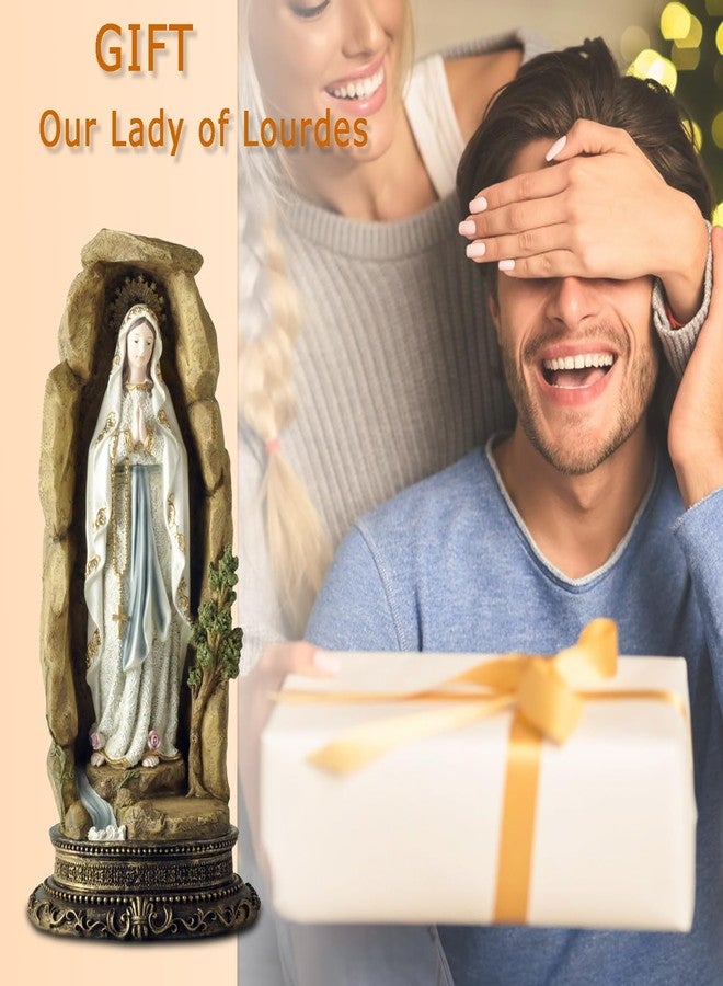 PlentifulHome Bleesed Virgin Mary Statue, Our Lady of Grace Garden Collection, Religious Statue, Holy Family, Memorial, Angel, Patron Saint, Garden Decor 12.5'' - Image 5