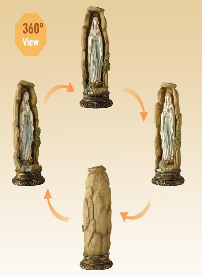 PlentifulHome Bleesed Virgin Mary Statue, Our Lady of Grace Garden Collection, Religious Statue, Holy Family, Memorial, Angel, Patron Saint, Garden Decor 12.5'' - Image 3