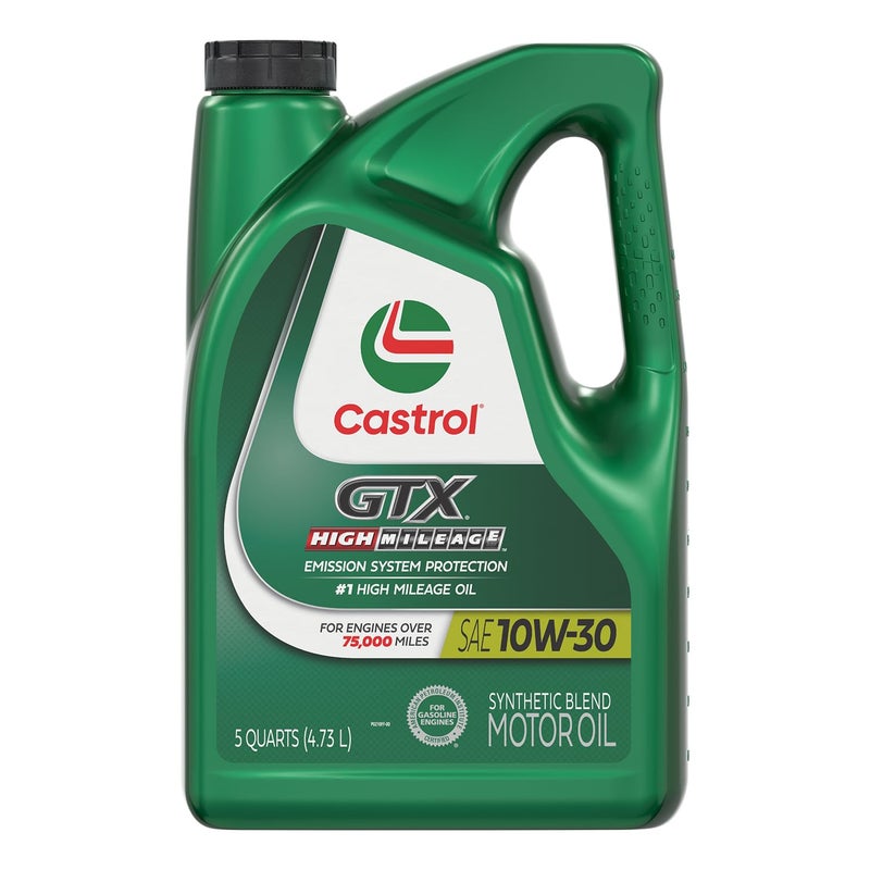 Castrol GTX High Mileage 10W-30 Synthetic Blend Motor Oil, 5 Quarts - Image 4