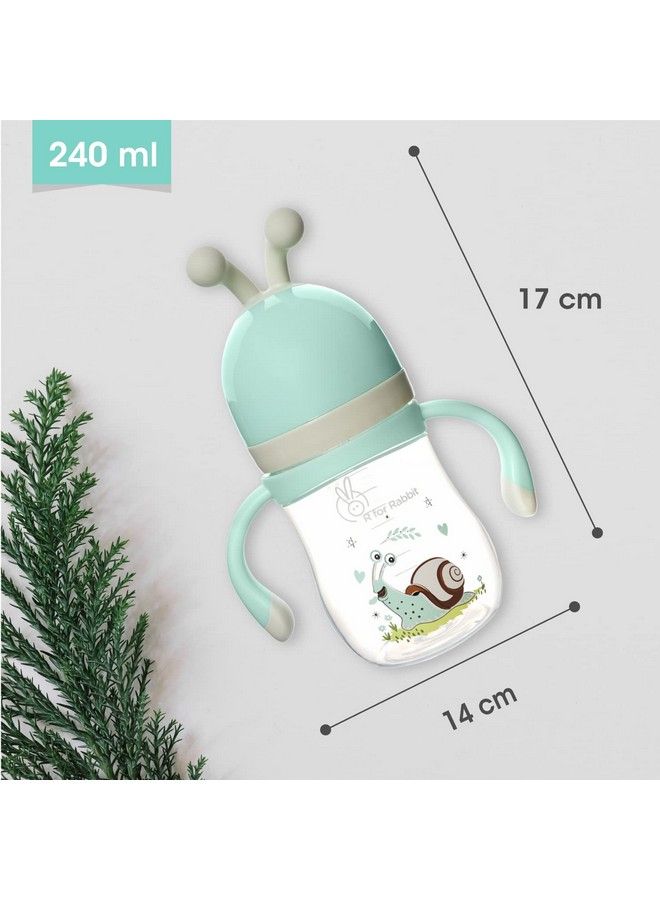 R for Rabbit Snozzy Baby Spout Sippy Cup Bottle 240 Ml Soft Silicon Spout For Baby Kids Of 6 Months +; Green - Image 3