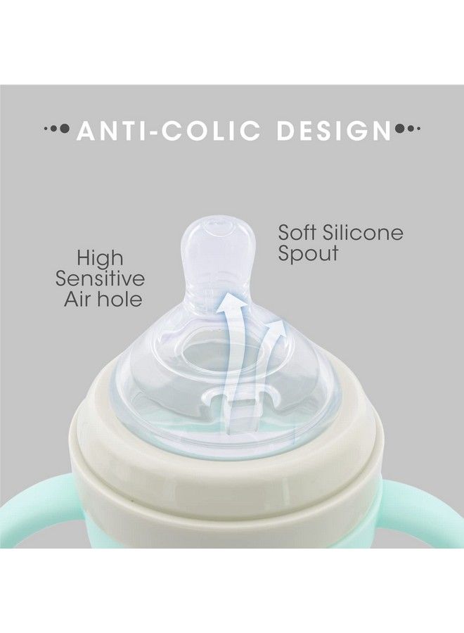 R for Rabbit Snozzy Baby Spout Sippy Cup Bottle 240 Ml Soft Silicon Spout For Baby Kids Of 6 Months +; Green - Image 4