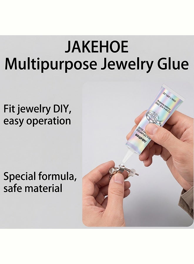 Jakehoe غراء للمجوهرات متعدد الأغراض - مكونات لطيفة للاستخدام اليومي في المنزل لإعادة تثبيت وربط مختلف قطع المجوهرات. 50 مل - Image 4
