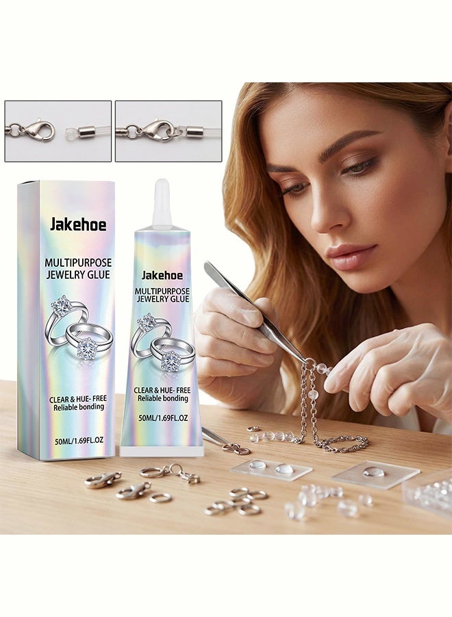 Jakehoe غراء للمجوهرات متعدد الأغراض - مكونات لطيفة للاستخدام اليومي في المنزل لإعادة تثبيت وربط مختلف قطع المجوهرات. 50 مل - Image 1
