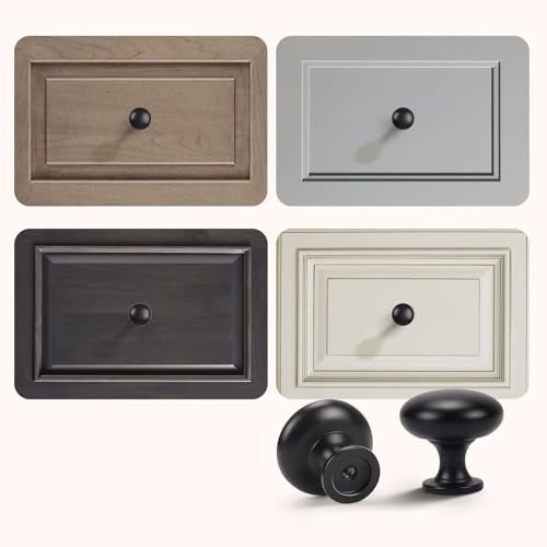 NIZADO 12 Pack Matte Black Cabinet Knobs,1-3/16 Inch(29.5mm) Solid Drawer Knobs,Black Kitchen Cabinet Pulls,Round Dresser Knobs, Modern Drawer Pulls for Dresser Drawers - Image 5