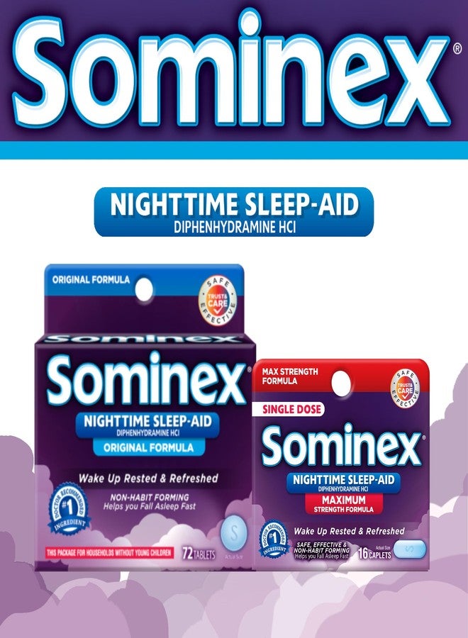 Sominex Nighttime Sleep-Aid Tablets, Maximum Strength Formula, Single Dose, Assorted, 16 Count - Image 4