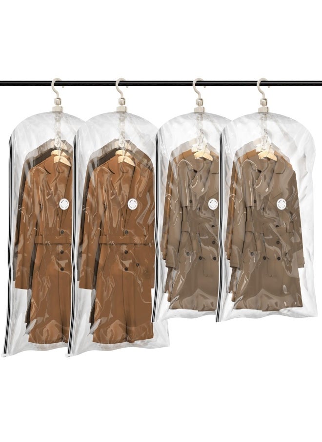 Taili Hanging Vacuum Space Saver Bags For Clothes Set Of 4 2 Long 53 X27.6 2 Short 41.3 X27.6 Vacuum Seal Storage Bag Clear Bags For Suits Dress Or Jackets Closet Organizer  - Image 1