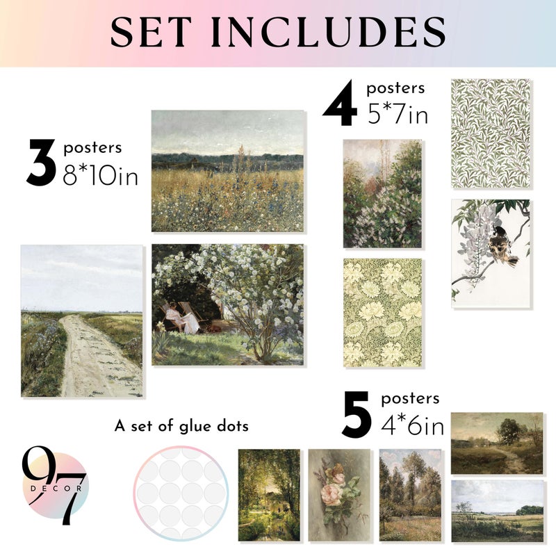 97 Decor Vintage Wall Art Prints - Vintage Prints for Wall Decor, Countryside Landscape Painting Spring Pictures, Farmhouse Poster French Country Gallery Wall Art (8x10 Unframed) - Image 2