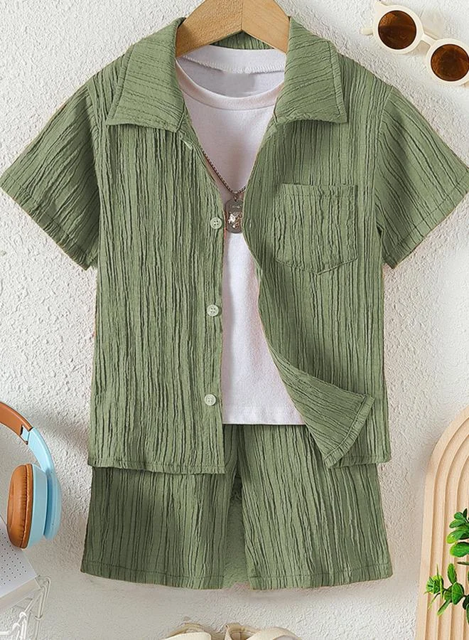 تايك تو مجموعة من قميص وشورت بملمس بارز للأولاد