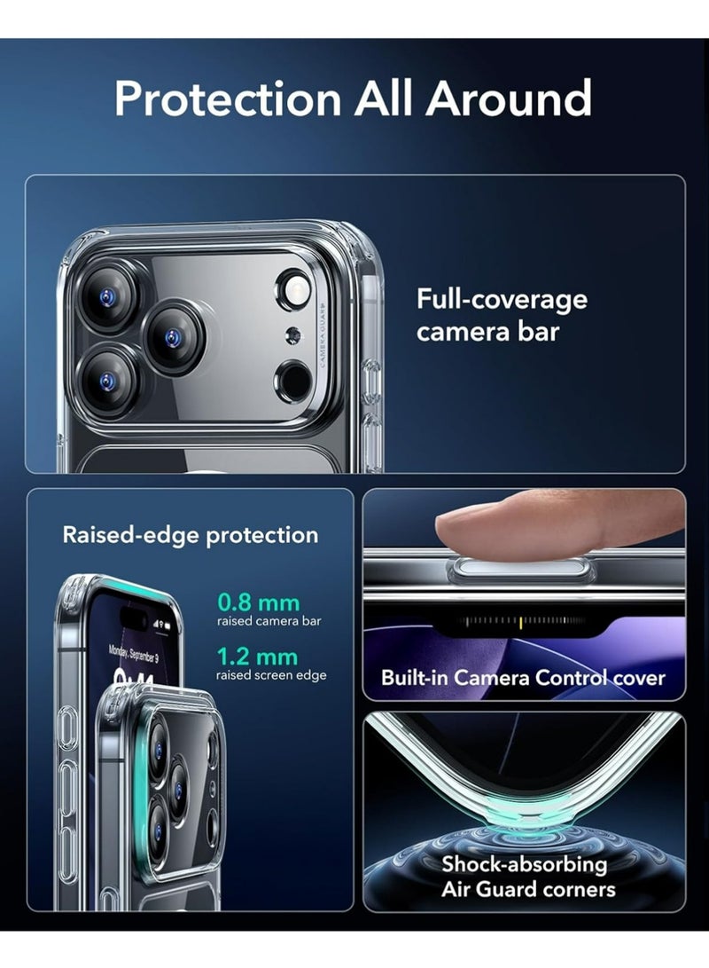 إكس ليفيل iPhone 17 Pro Case, التحكم في الكاميرا, متوافق مع MagSafe, الحماية العسكرية المقاومة للصدمات, حالة الهاتف المغناطيسي لـ iPhone 17 Pro, حالة الهجينة الكلاسيكية, واضح - Image 3