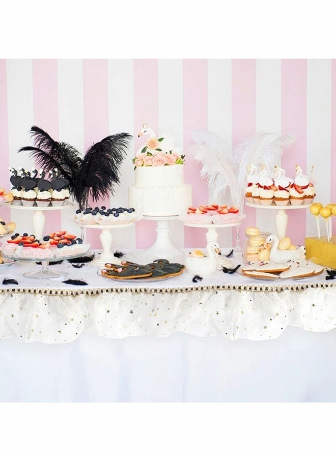 شريط تول أبيض لامع، رول تulle متألقة، شريط دانتيل شبكي بعرض 11 سم (5 أمتار) - Image 5