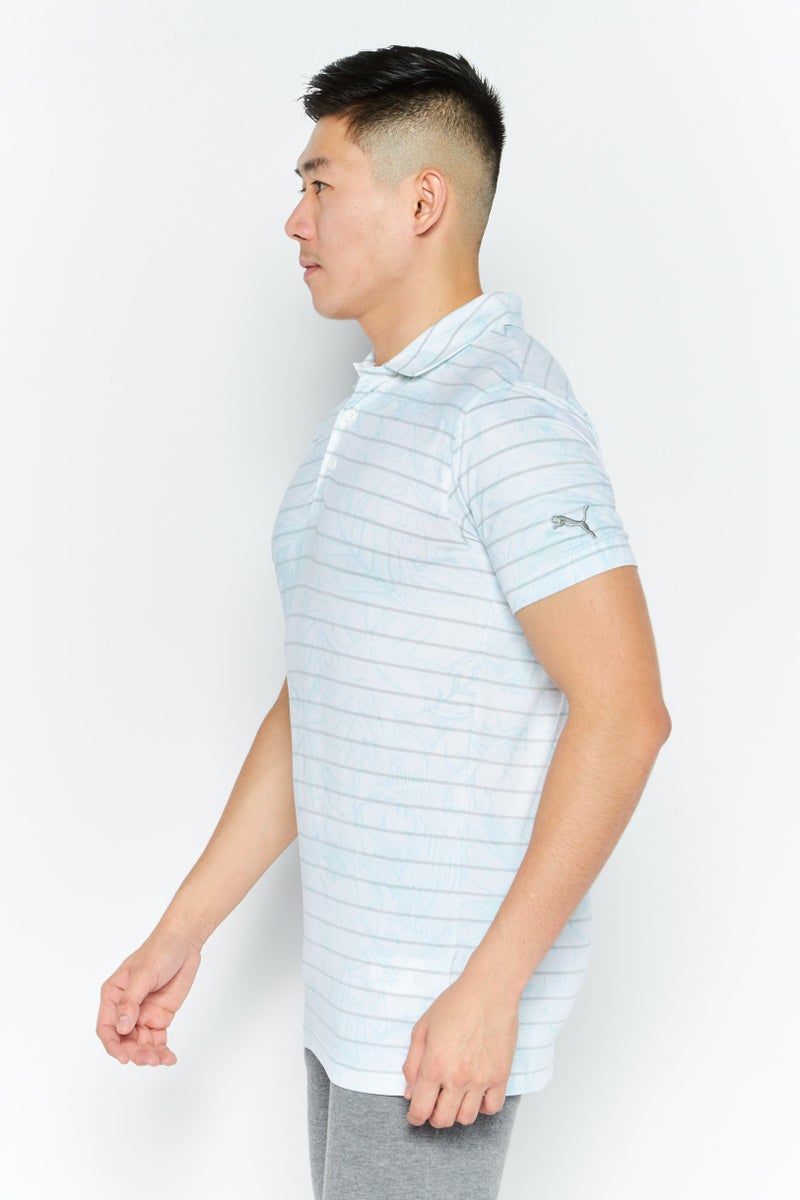 PUMA تي شيرت بولو رياضي للرجال بأكمام قصيرة، أبيض - Image 2