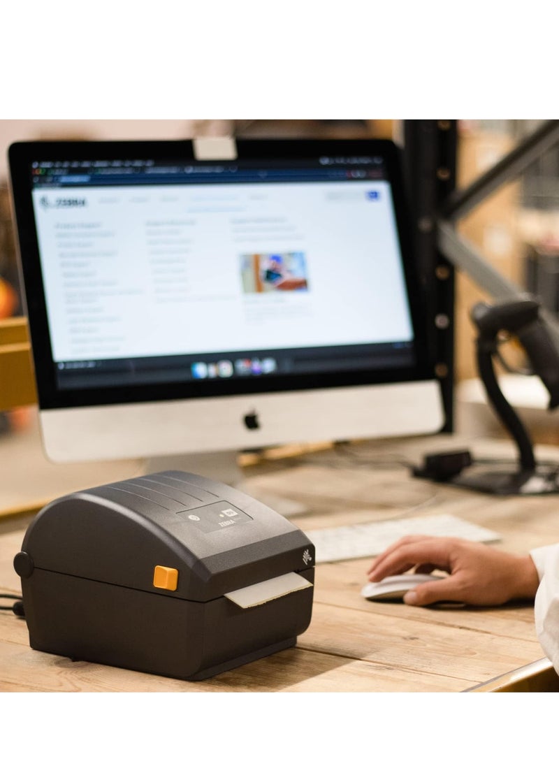 ZEBRA - ZD23042-30EC00EZ ZD230 TT Label Printer - 203 dpi - USB, Ethernet - Black - Image 1