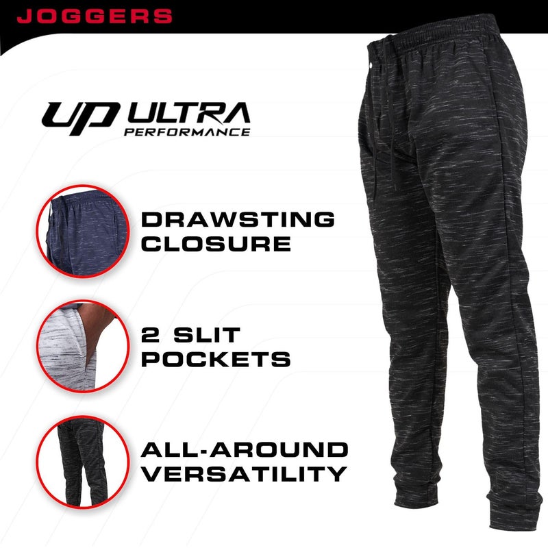 Ultra Performance 3 Pack Mens Joggers Mens Athletic Sweatpants with Pockets for Men, Small - 3X - Image 5