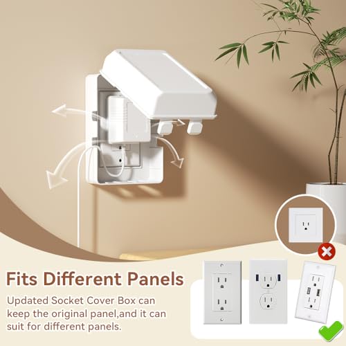 Eudemon Mom's Choice Gold Awards Winner - EUDEMON 1 Pack Updated Baby Safety Electrical Outlet Cover Box Childproof Plug Cover - More Space for Large Plugs Easy to Install & Use (White) - Image 5