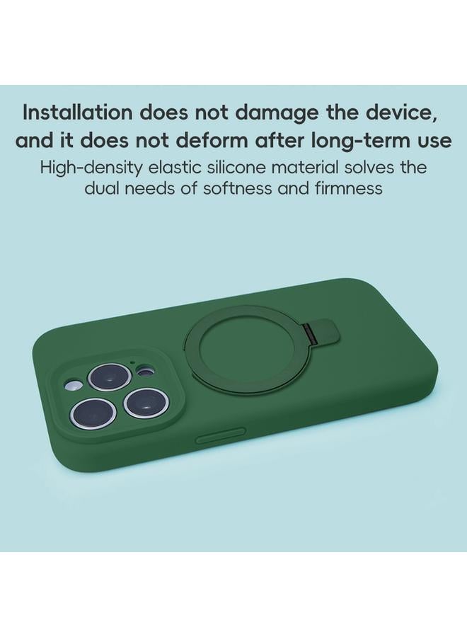 S-TOP Case For iPhone 12 Pro Precision Hole Liquid Silicone MagSafe Metal Ring Holder Phone Case - Image 3