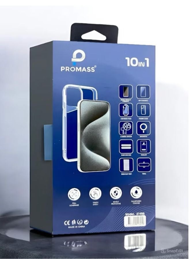 PROMASS The new integrated protection package for the iPhone 16 Pro. The package has a new look and complete protection for your phone with a case that supports MageSafe wireless charging from Promas (10in1) - Image 3