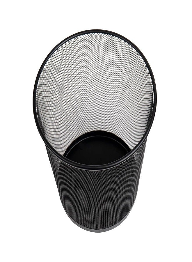 Black metal mesh wastebasket - Image 2
