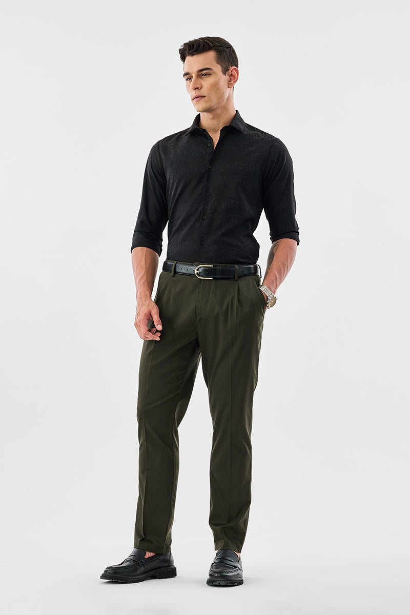 SNITCH Slim Fit Stretch Pleated Trousers - Image 2