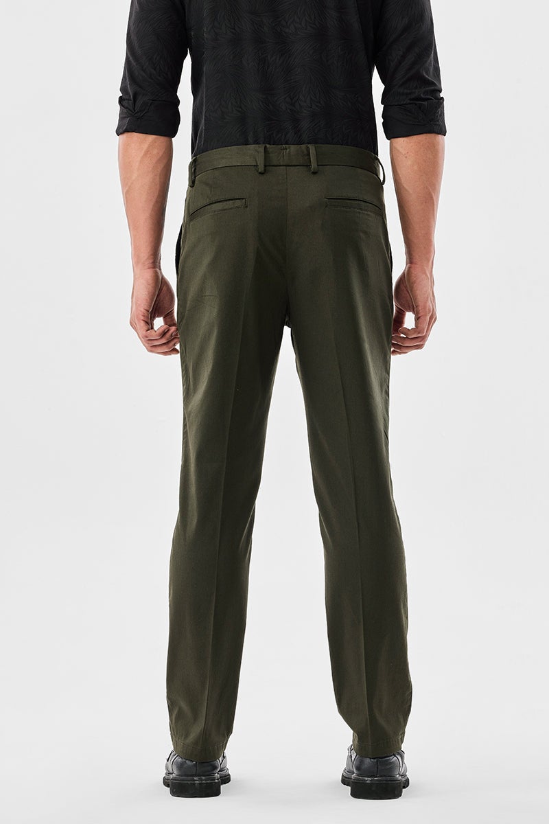 SNITCH Slim Fit Stretch Pleated Trousers - Image 4