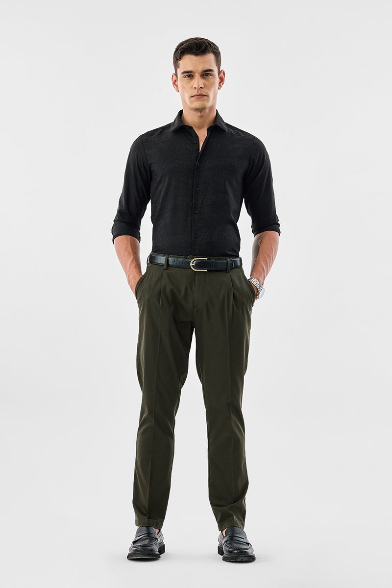 SNITCH Slim Fit Stretch Pleated Trousers - Image 5