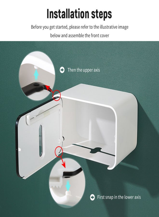 ecoco No Drilling Wall Mounted Paper Roll Tissue Box Waterproof Toilet Paper Holder Dispenser for Hotel Restaurant Home Bathroom - Image 2