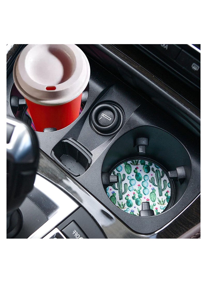 SYOSI Blank Rubber Coaster, Car Cup Holder Coaster, 2.75 Inch Circular Opening Neoprene Absorbent Coaster, for DIY Crafts Coasters Car Accessories Painting Project