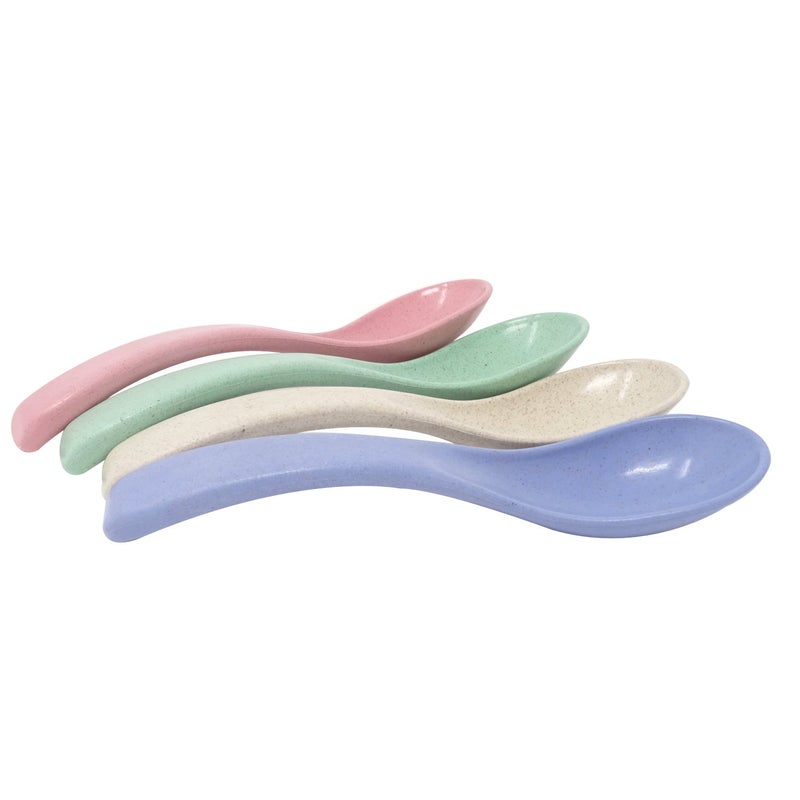 Honbay 4PCS 15cm/5.9Inch Boreal Europe Style Eco-Friendly Wheat Straw Colourful Soup Spoons Chinese WonTon Soup Spoon - Image 5