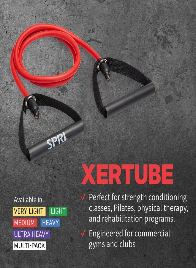 SPRI Xertube Resistance Bands with Handles - All Exercise Cords Sold Separately with Home Gym Workout Fitness Door Anchor Attachment Option -SPRI XERTUBES 4 Multi-Pack - Multi - Image 4