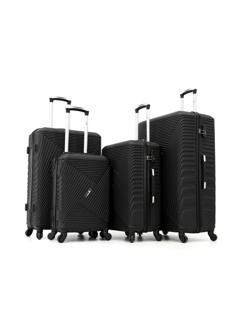 Melife Hardside Luggage Trolley Bag 3-Piece set,Black (S-20",M-24",L-28",XL-32" ) - Image 1