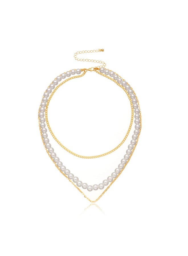 Goolsky Fashion Layered Pearl Choker Necklace for Women – Trendy Minimalist Statement Jewelry - Image 1