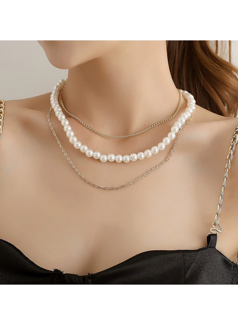 Goolsky Fashion Layered Pearl Choker Necklace for Women – Trendy Minimalist Statement Jewelry - Image 2