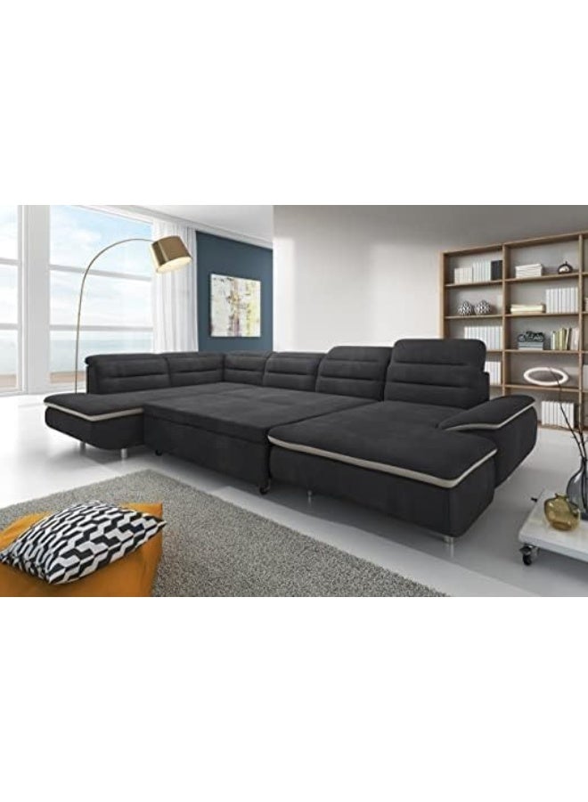Poppins Home Poppins HOME Furniture Living Room Landscape Solution/U-Shaped with Ottoman Left and Chaise Longue Right/with Sleep Function/Includes Adjustable Headboards  - Image 1