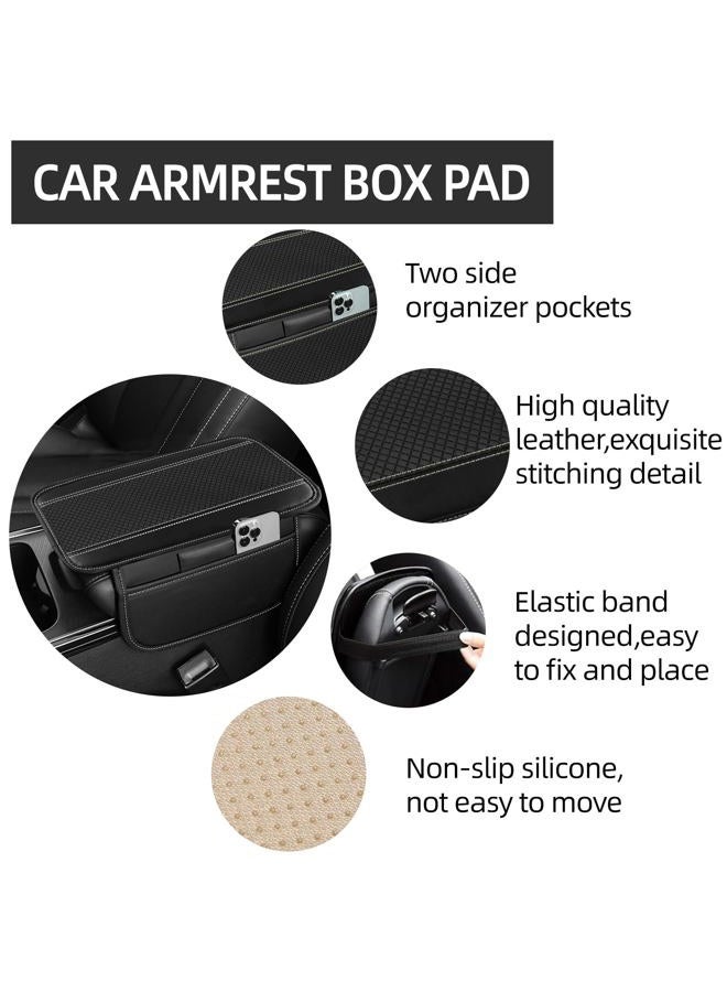 NBTEPEM 6 PCS Car Steering Wheel Cover Set, Microfiber Leather Steering Wheel Covers Universal 14.5-15 inch, Center Console Cover, Seat Belt Cushion, Cup Holder Coaster, Car Accessories Set White - Image 4