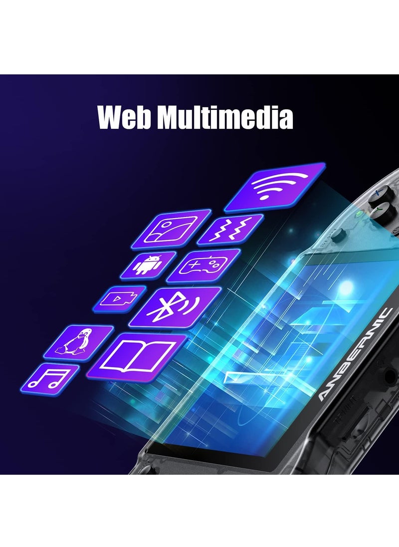 ANBERNIC  - ANBERNIC RG353P Handheld Game Console Support 5G WiFi 4.2 Bluetooth Dual OS +Android 11, Linux RK3566 64BIT 3.5 Inch IPS Screen 3500mAh Battery (Black 128G) - Image 1