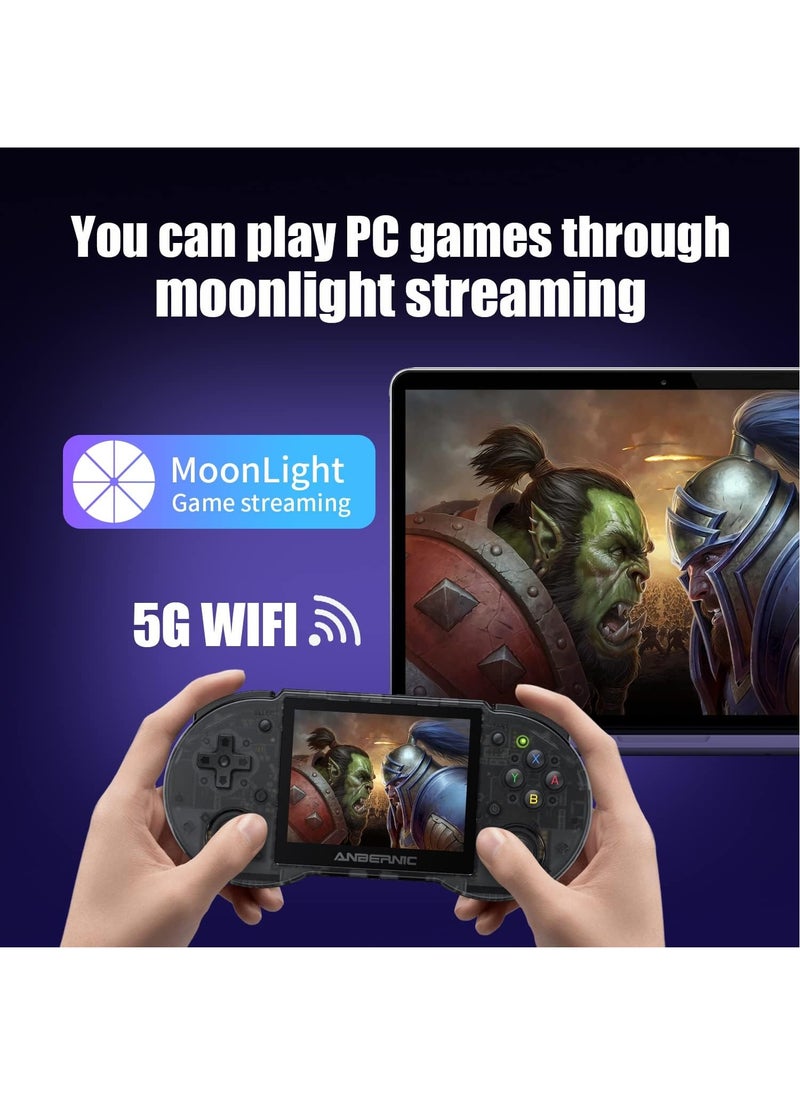 ANBERNIC  ANBERNIC RG353P Handheld Game Console Support 5G WiFi 4.2 Bluetooth Dual OS +Android 11, Linux RK3566 64BIT 3.5 Inch IPS Screen 3500mAh Battery (Black 128G)  - Image 5