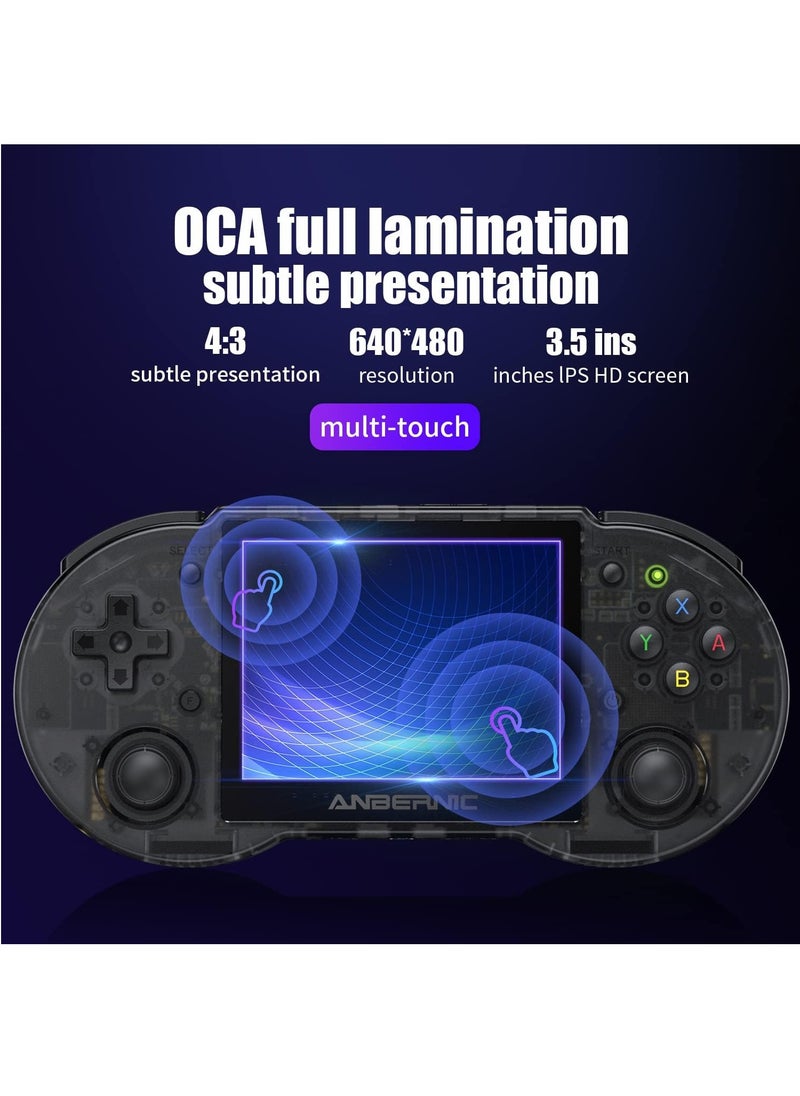 ANBERNIC  ANBERNIC RG353P Handheld Game Console Support 5G WiFi 4.2 Bluetooth Dual OS +Android 11, Linux RK3566 64BIT 3.5 Inch IPS Screen 3500mAh Battery (Black 128G)  - Image 4