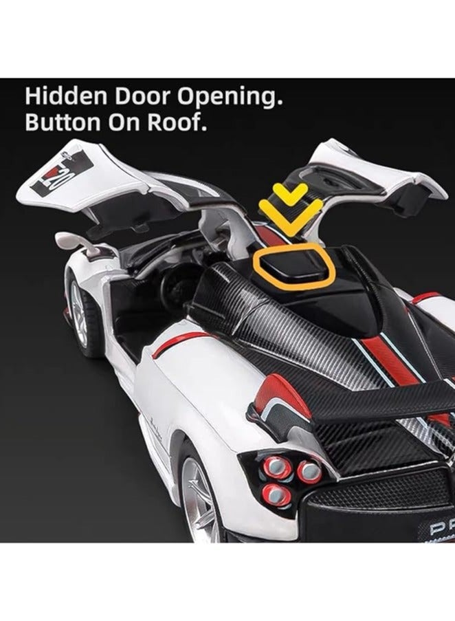 إسكدنيا نموذج سيارة باجاني هوايرا BC مقياس 1:32 مصنوع من الألمنيوم، مع مفعولات الضوء والصوت. لعبة جميلة للأطفال خلال الصب المصبوب بالقوالب. هدية مميزة لل، مثالية للجمع ولعب الأطفال. - Image 4